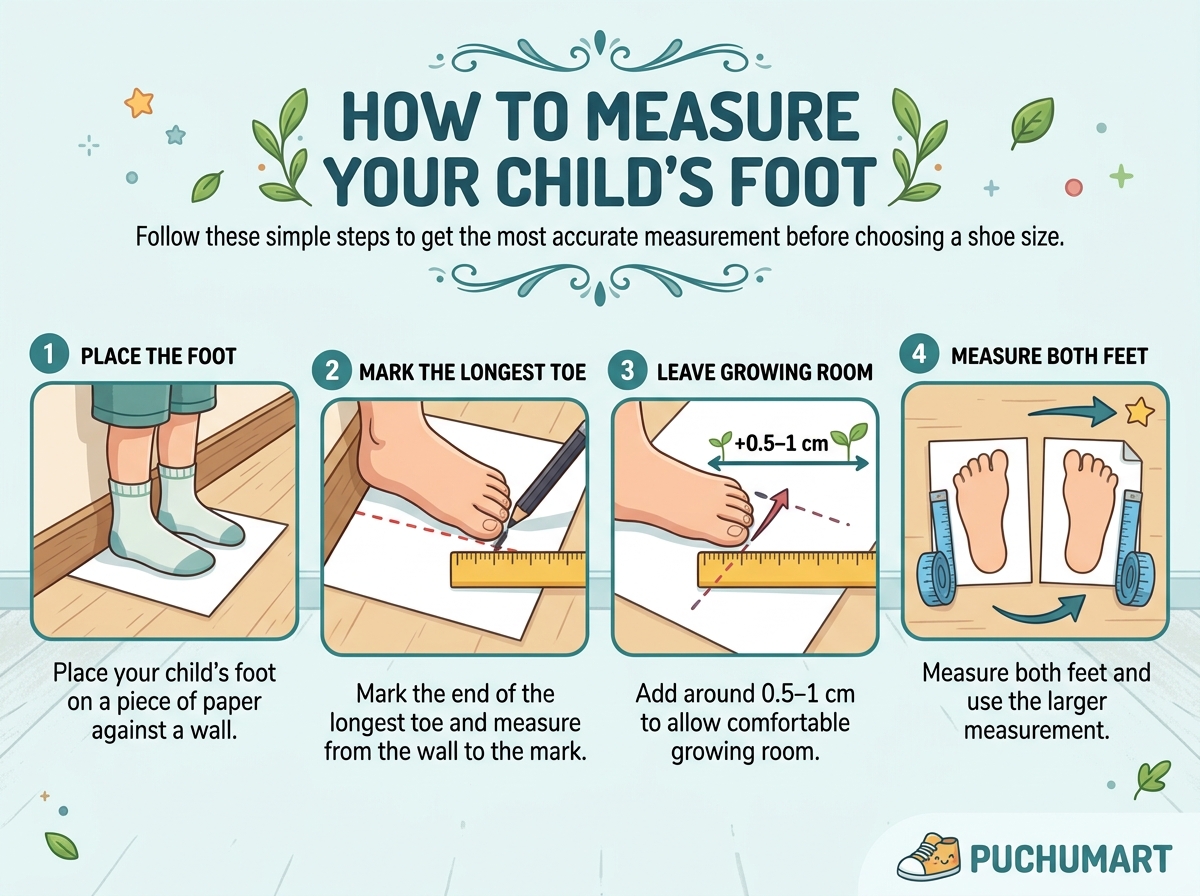 How to measure a child's foot for shoe size