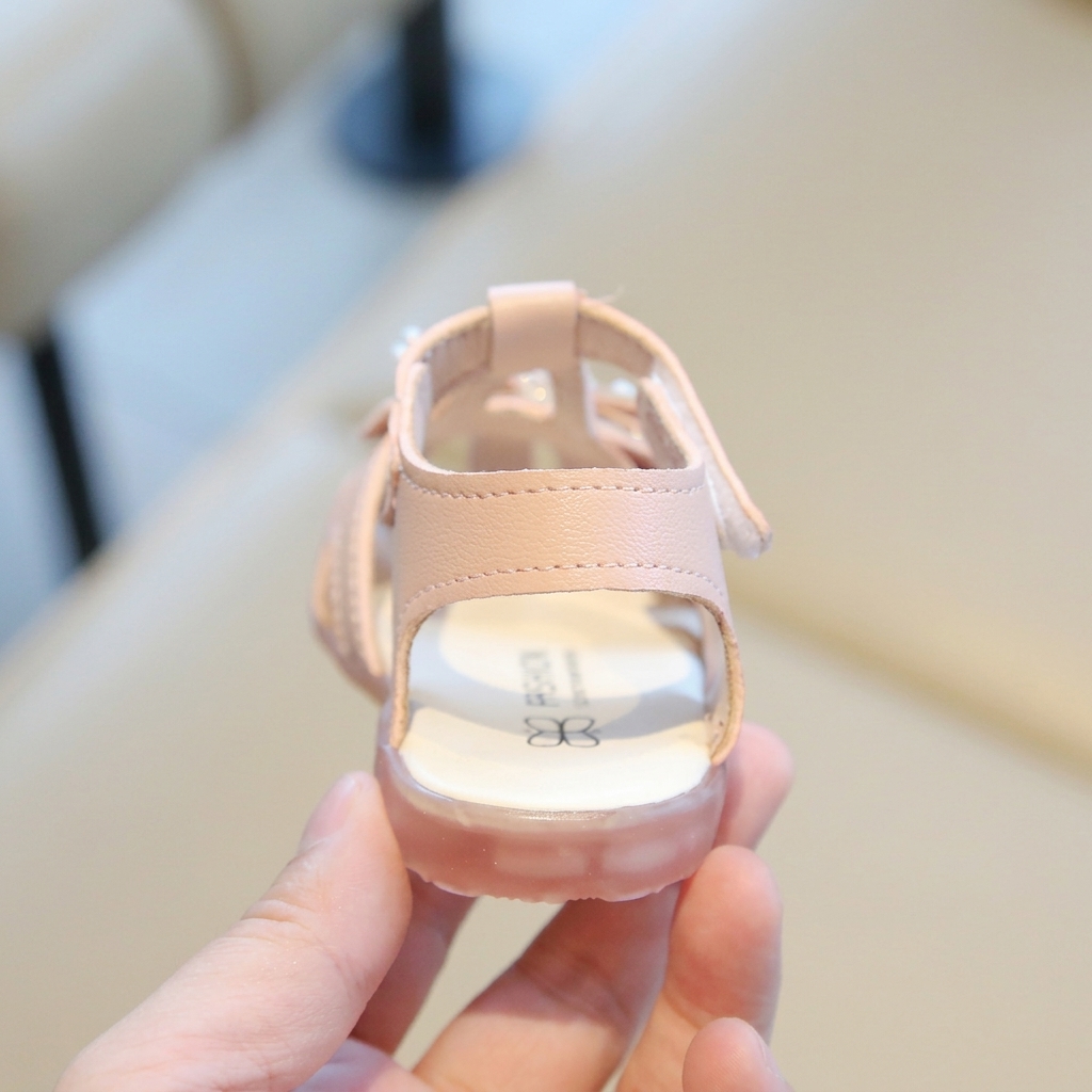 Baby Girls Pearl Bowknot Non-Slip Soft-Bottom Summer Sandals (0-2 Years) thumbnail 7