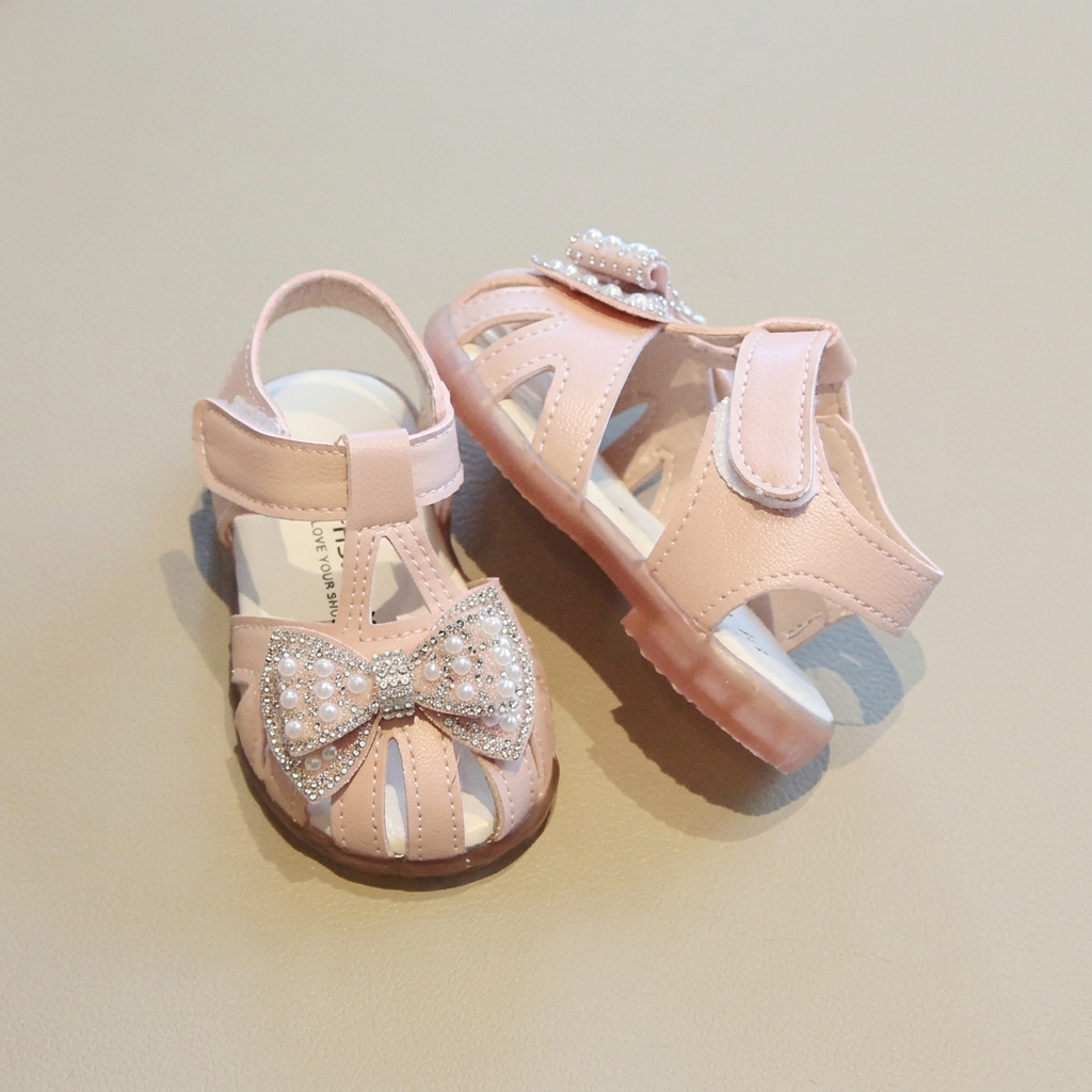 Baby Girls Pearl Bowknot Non-Slip Soft-Bottom Summer Sandals (0-2 Years) thumbnail 10