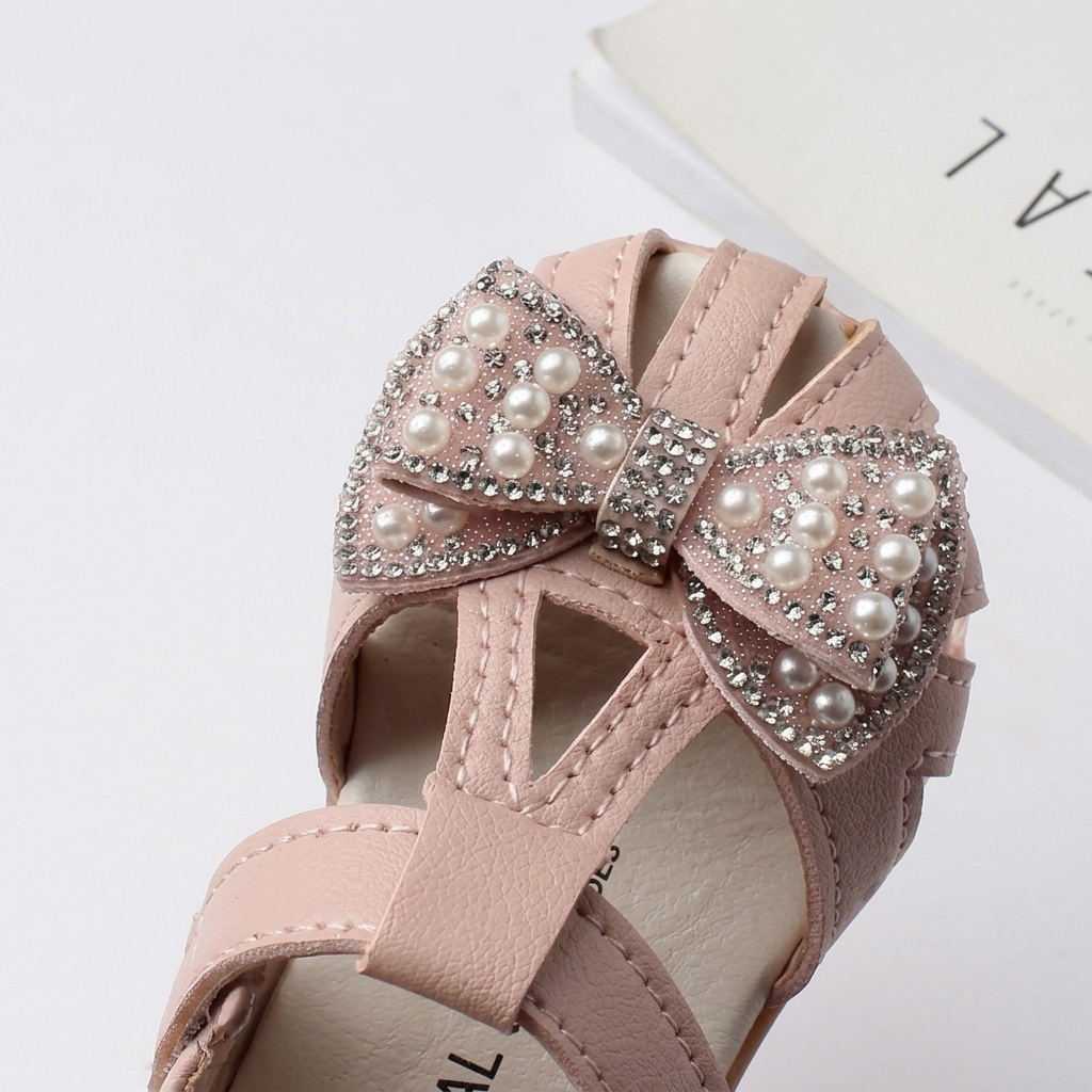 Baby Girls Pearl Bowknot Non-Slip Soft-Bottom Summer Sandals (0-2 Years) thumbnail 11