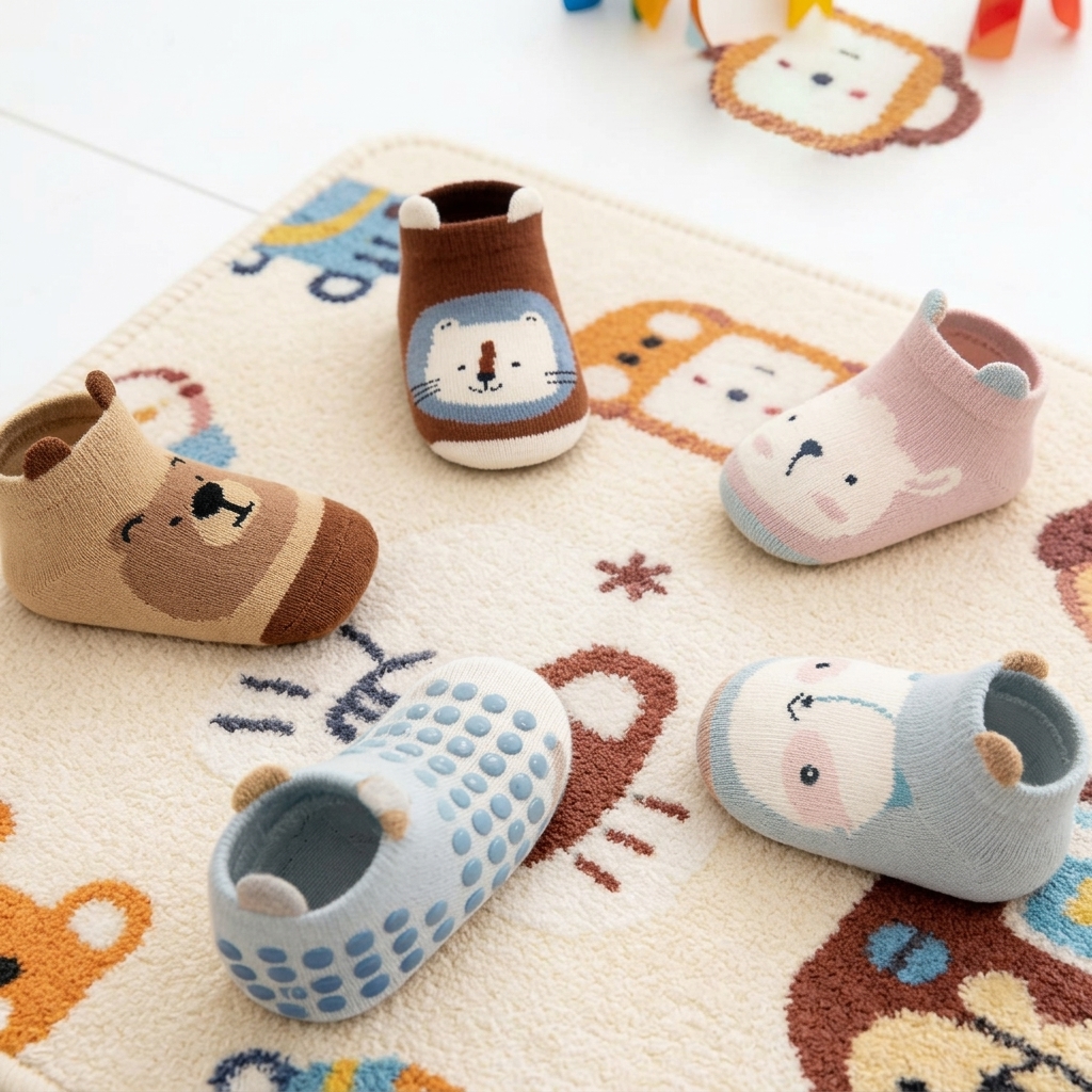 Kids Anti-Slip Cartoon Cotton Floor Socks Shoes thumbnail 5