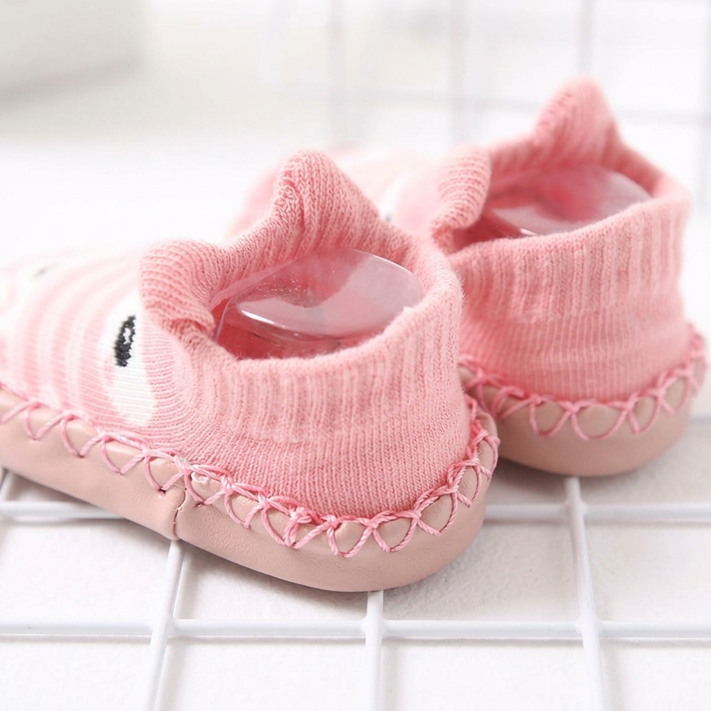 Infant Leather-Bottom Anti-Slip Cotton Floor Shoes & Socks (1-3 Years) thumbnail 6