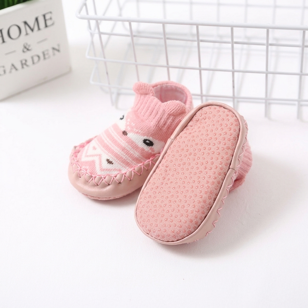Infant Leather-Bottom Anti-Slip Cotton Floor Shoes & Socks (1-3 Years) thumbnail 7