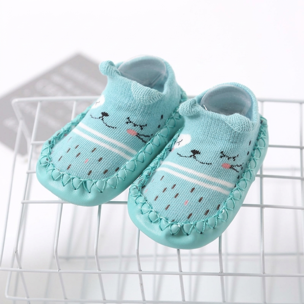 Infant Leather-Bottom Anti-Slip Cotton Floor Shoes & Socks (1-3 Years) thumbnail 9