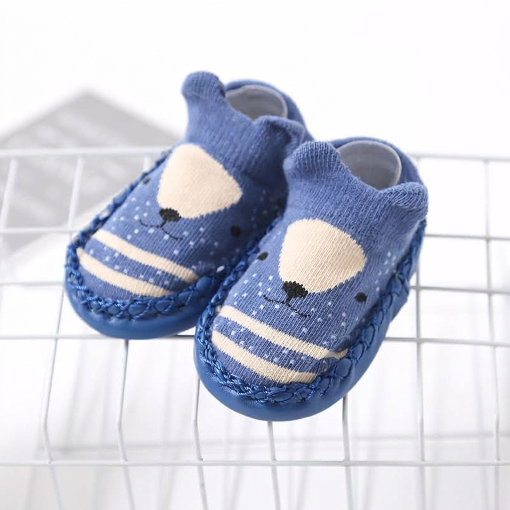 Infant Leather-Bottom Anti-Slip Cotton Floor Shoes & Socks (1-3 Years) thumbnail 10