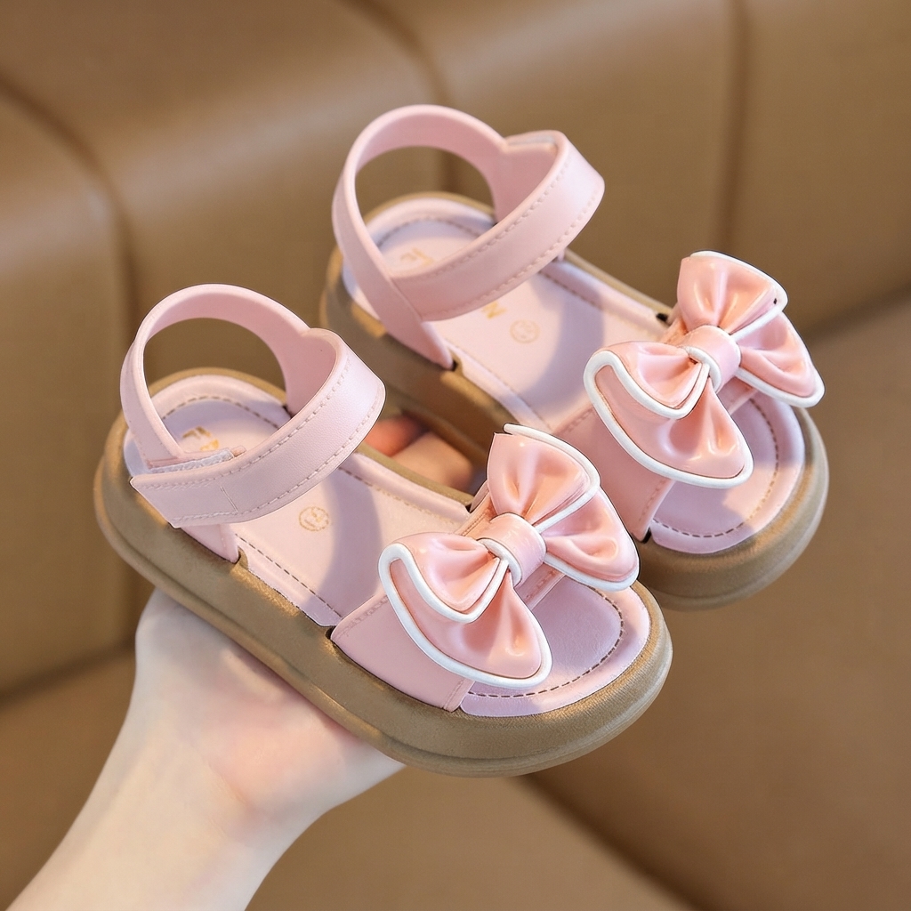 Girls Princess Bowknot Non-Slip Summer Beach Sandals