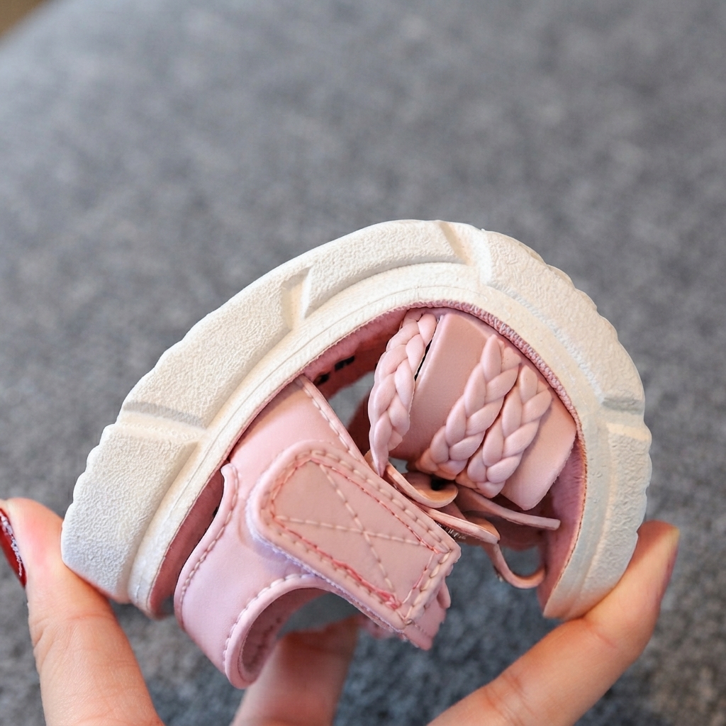 Girls Braided Floral Open-Toe Princess Summer Sandals thumbnail 8