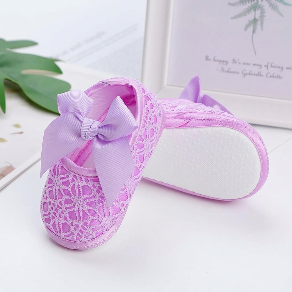 Baby Girl Lace Bow Soft-Sole Princess Pre-Walker Shoes thumbnail 6