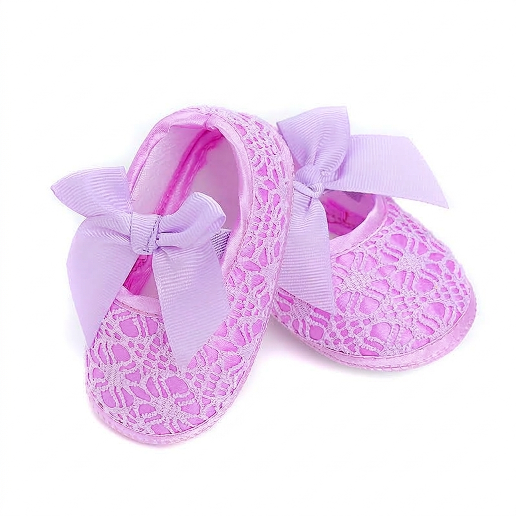 Baby Girl Lace Bow Soft-Sole Princess Pre-Walker Shoes thumbnail 7