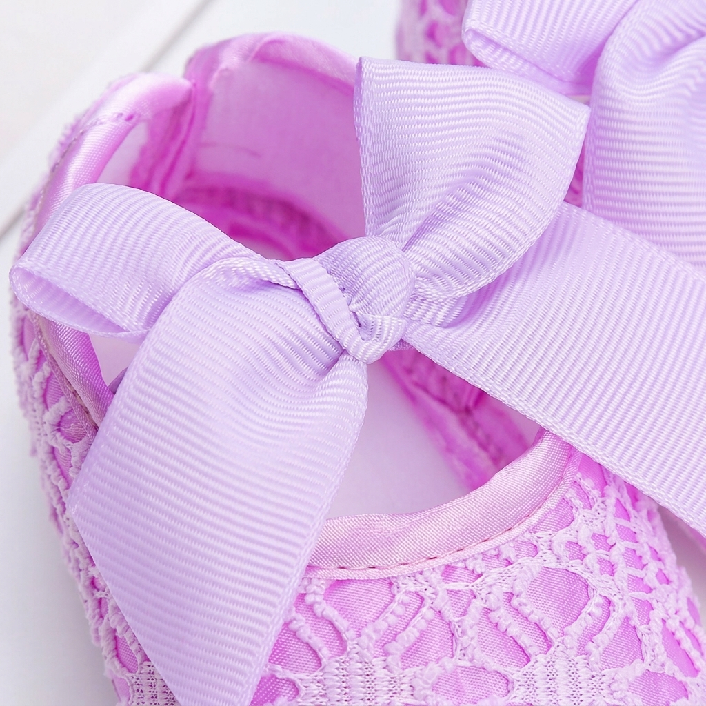 Baby Girl Lace Bow Soft-Sole Princess Pre-Walker Shoes thumbnail 9
