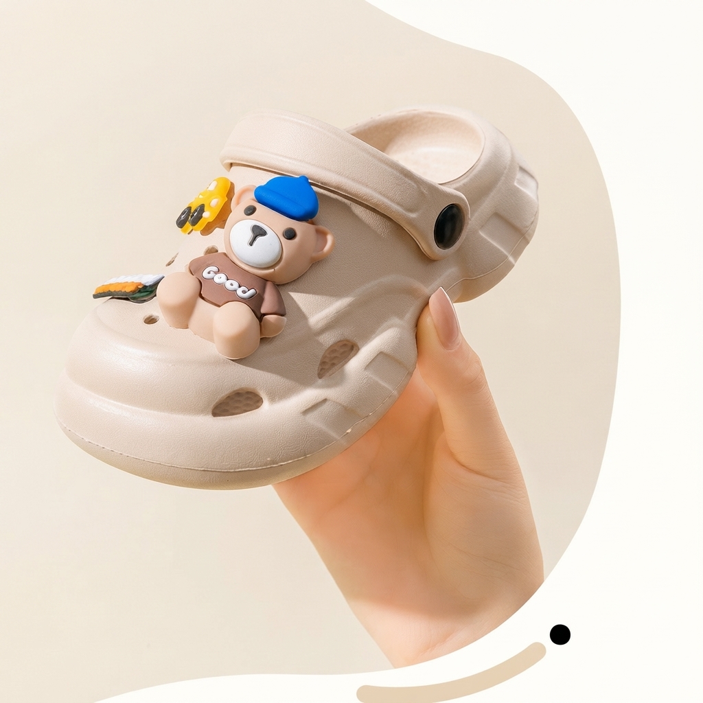 Kids Cartoon Bear Thick-Soled Non-Slip EVA Clogs thumbnail 2