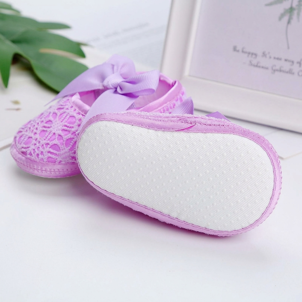 Baby Girl Lace Bow Soft-Sole Princess Pre-Walker Shoes thumbnail 10