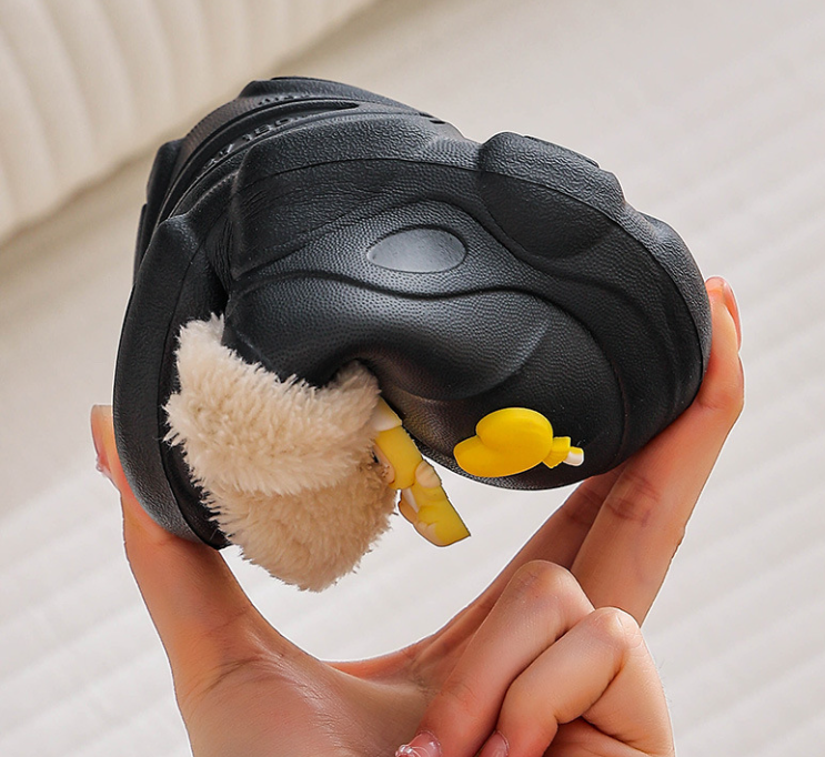 Kids Removable Fur-Lined Warm Cartoon Cotton Slippers thumbnail 3