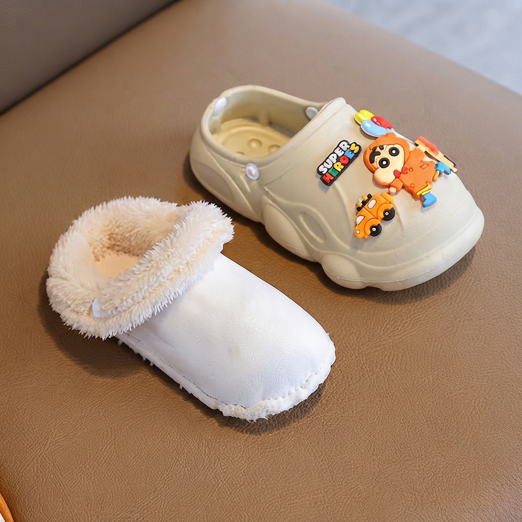 Kids Detachable Fur-Lined Cartoon Character Winter Clogs thumbnail 6