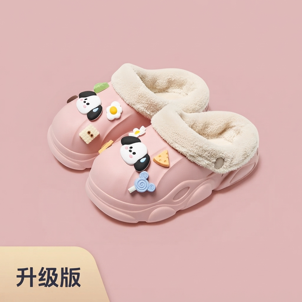 Kids Detachable Fur-Lined Cartoon Character Winter Clogs thumbnail 9