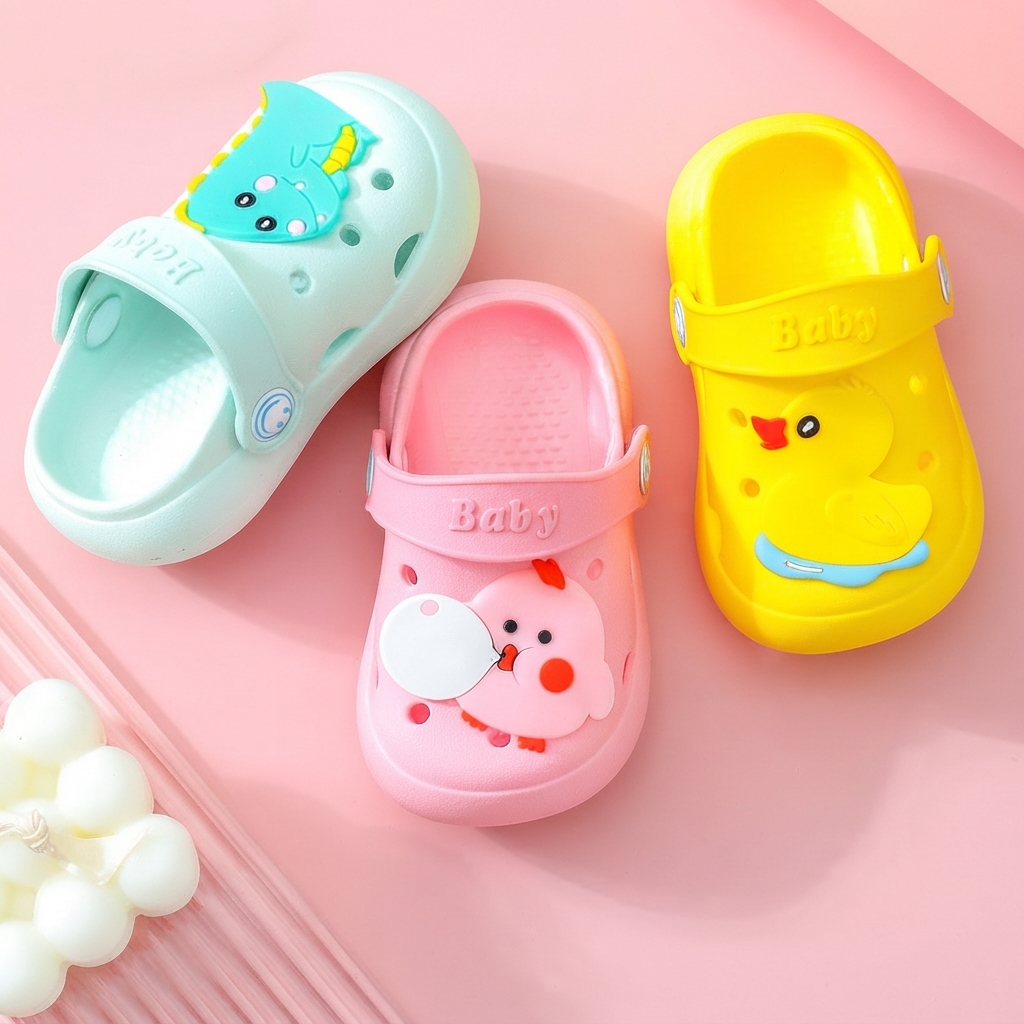Kids Cartoon Chick Non-Slip Soft-Bottom EVA Hole Shoes thumbnail 4