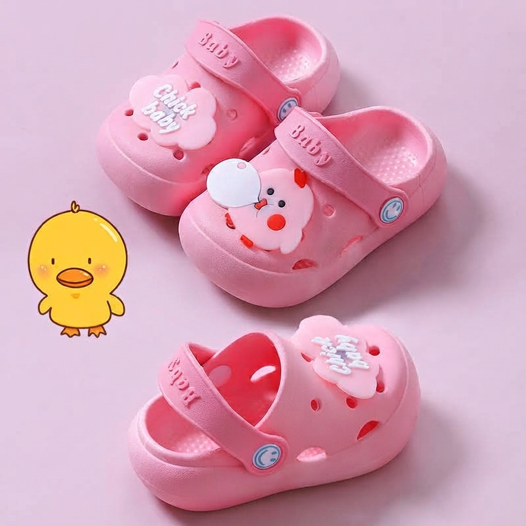 Kids Cartoon Chick Non-Slip Soft-Bottom EVA Hole Shoes thumbnail 9