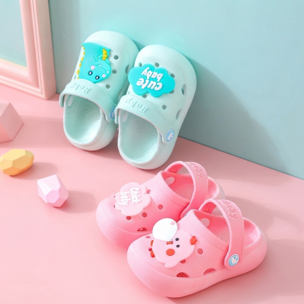 Kids Cartoon Chick Non-Slip Soft-Bottom EVA Hole Shoes thumbnail 10