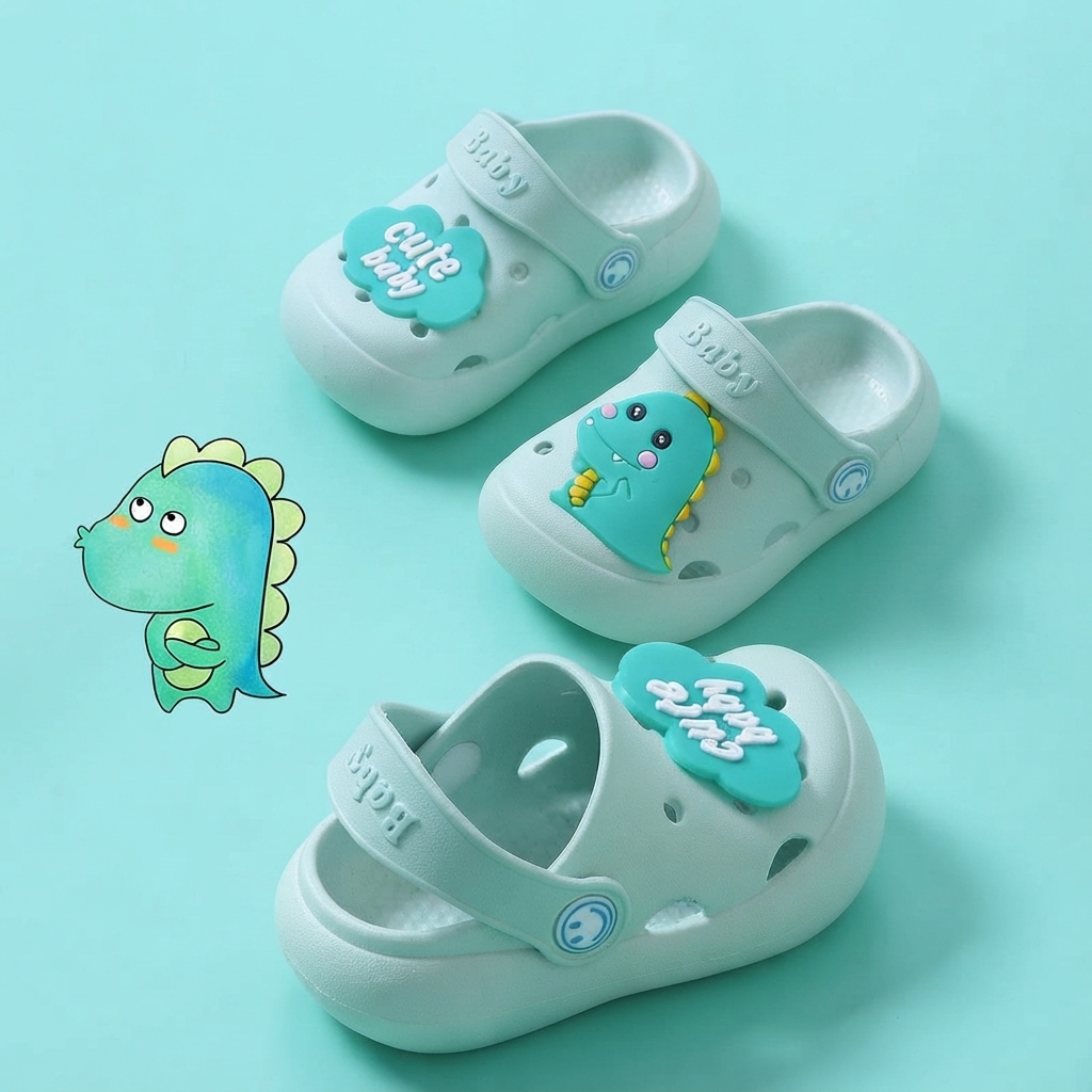 Kids Cute Dinosaur Non-Slip Soft-Sole Summer Clogs thumbnail 8