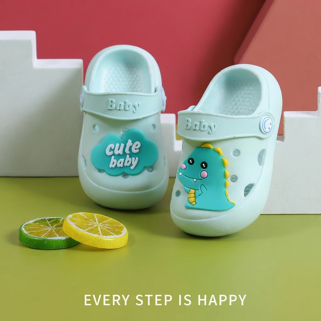 Kids Cute Dinosaur Non-Slip Soft-Sole Summer Clogs thumbnail 10