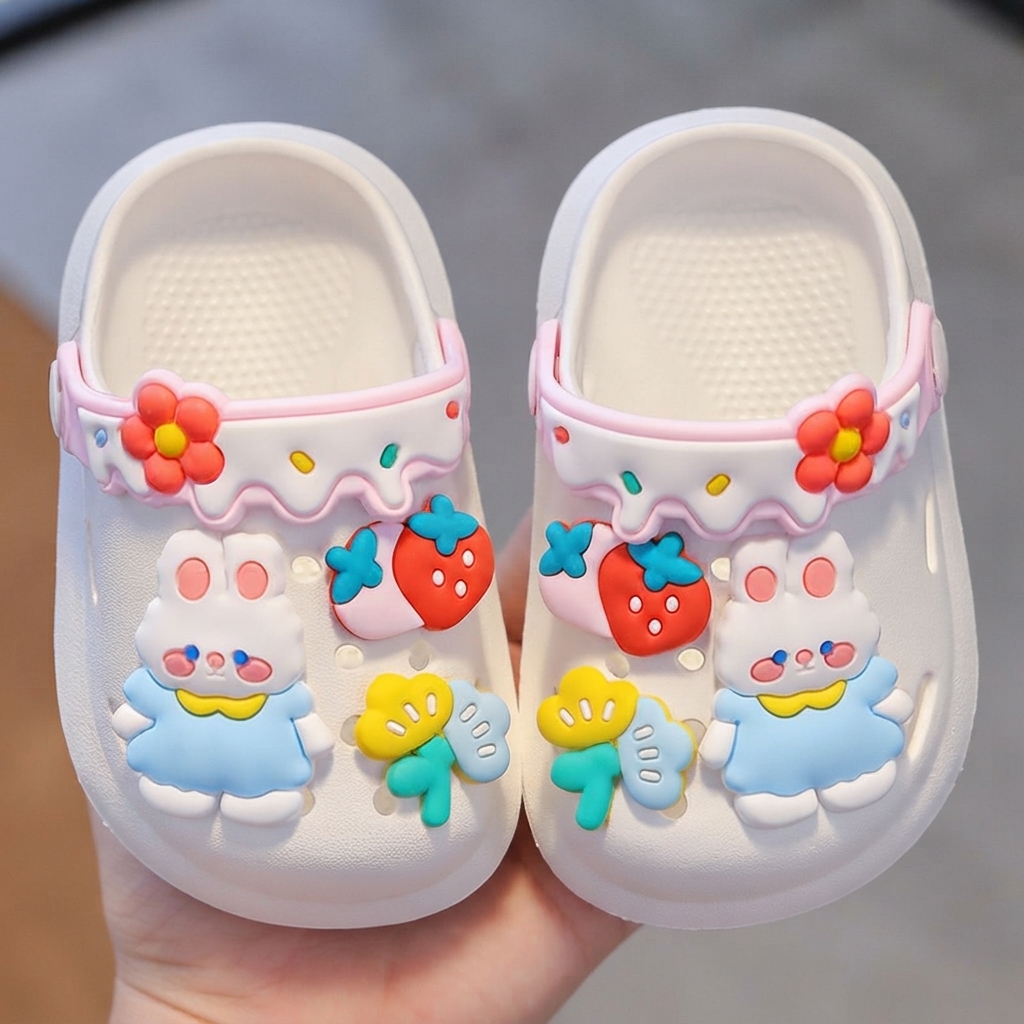 Kids Cartoon Bunny & Strawberry Non-Slip Summer Clogs thumbnail 2