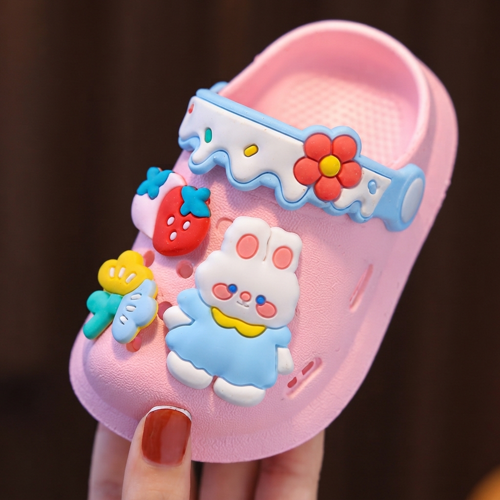 Kids Cartoon Bunny & Strawberry Non-Slip Summer Clogs thumbnail 3