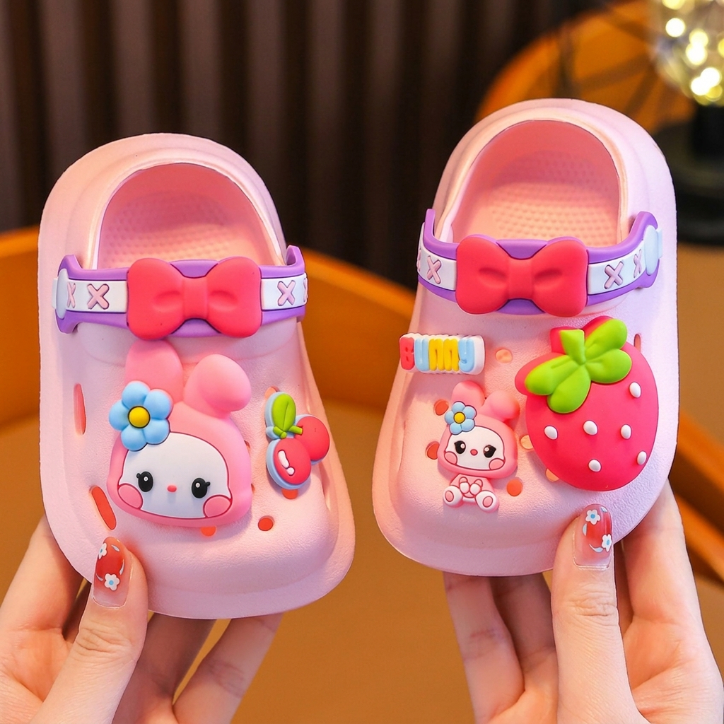 Kids Cute Bunny & Bow Non-Slip EVA Summer Clogs thumbnail 4