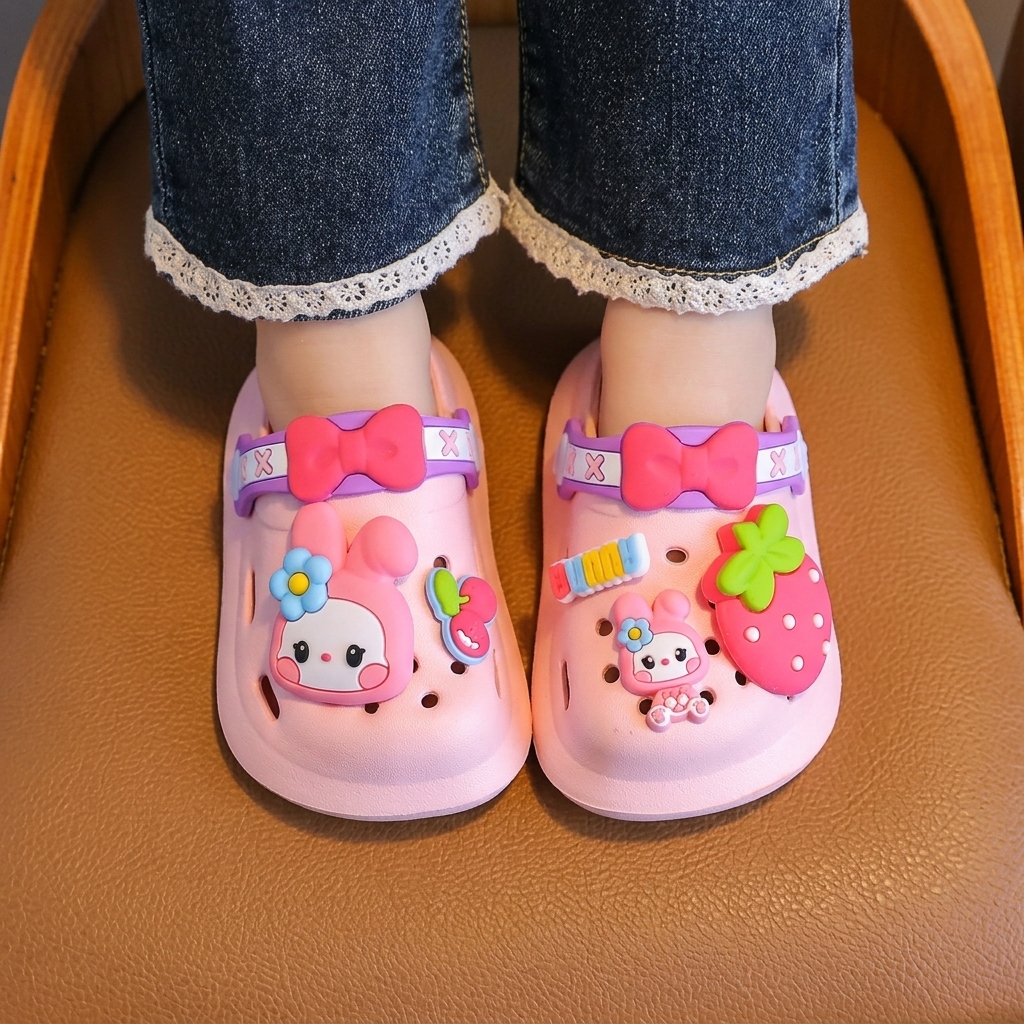 Kids Cute Bunny & Bow Non-Slip EVA Summer Clogs thumbnail 5