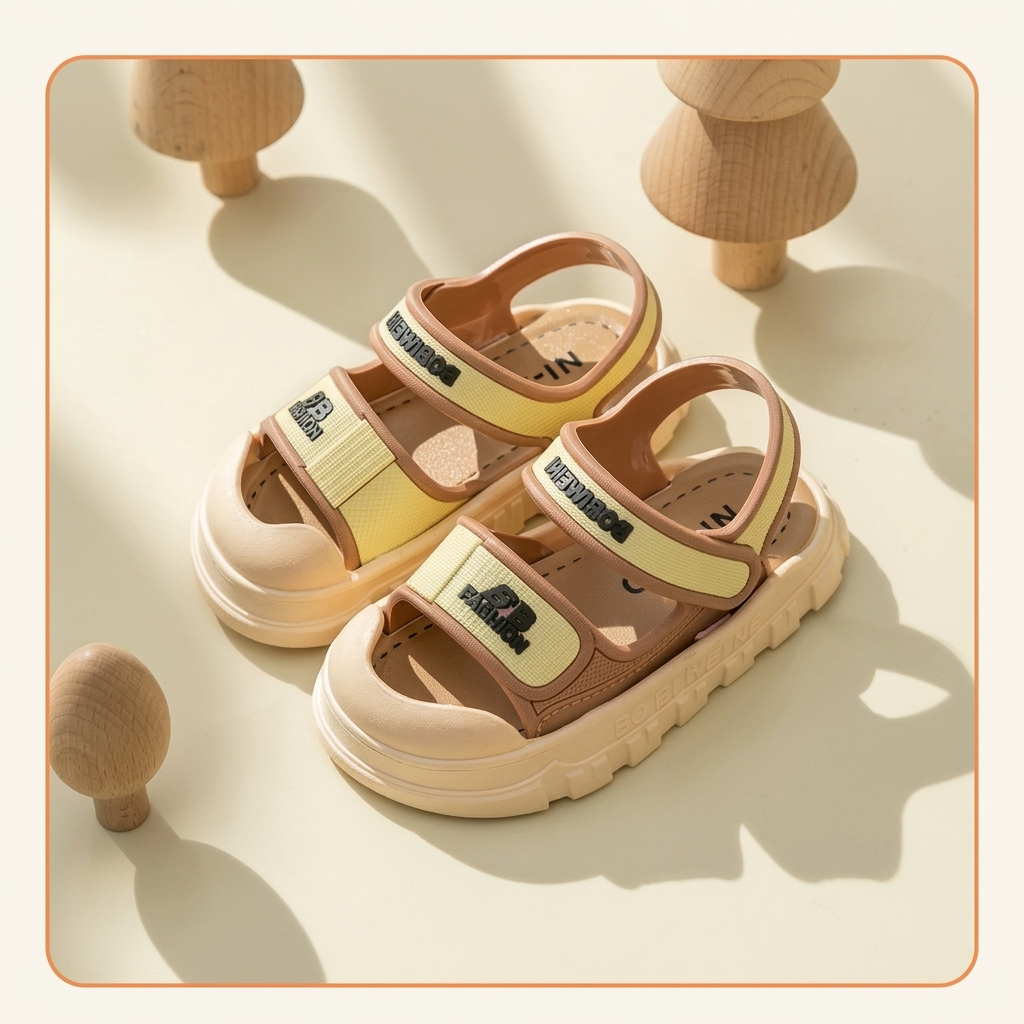 Kids Soft Bottom Anti-Slip Velcro Sandals & Bathroom Shoes