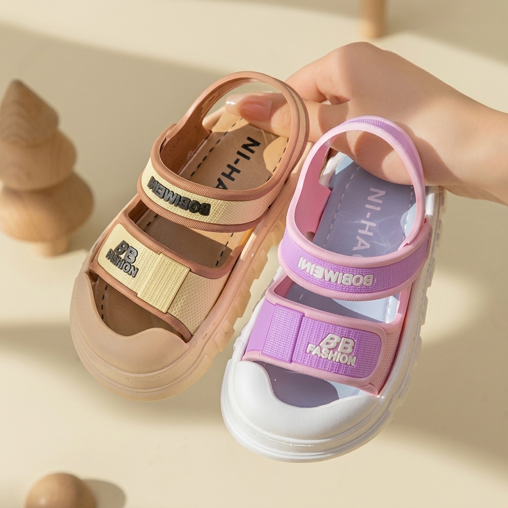 Kids Soft Bottom Anti-Slip Velcro Sandals & Bathroom Shoes thumbnail 4