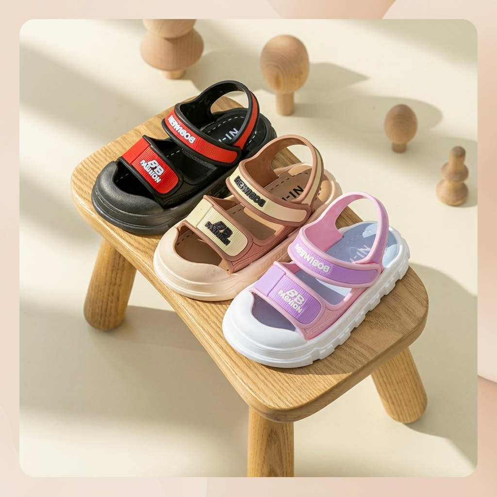 Kids Soft Bottom Anti-Slip Velcro Sandals & Bathroom Shoes thumbnail 5