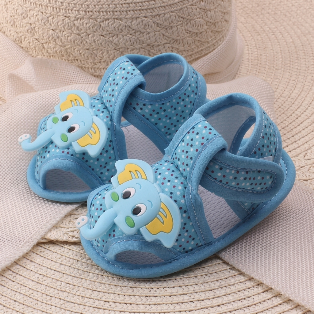 Cute Cartoon Elephant Soft Sole Baby Toddler Sandals (0-1 Year)